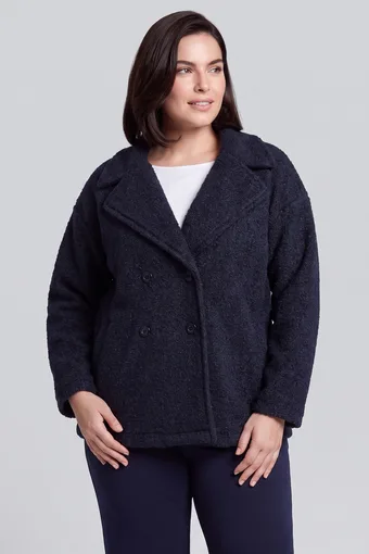 Tmavomodrý krátky kabát